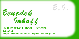 benedek imhoff business card